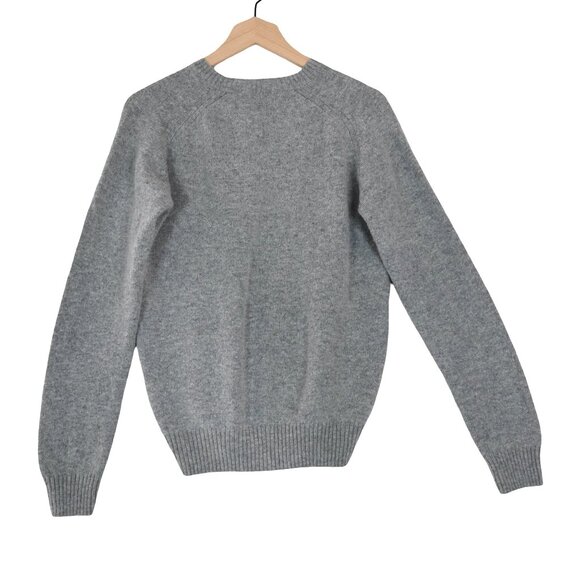 Uniqlo Gray Wool Blend Crewneck Sweater Size M Academia Minimalist Preppy - Picture 3 of 8